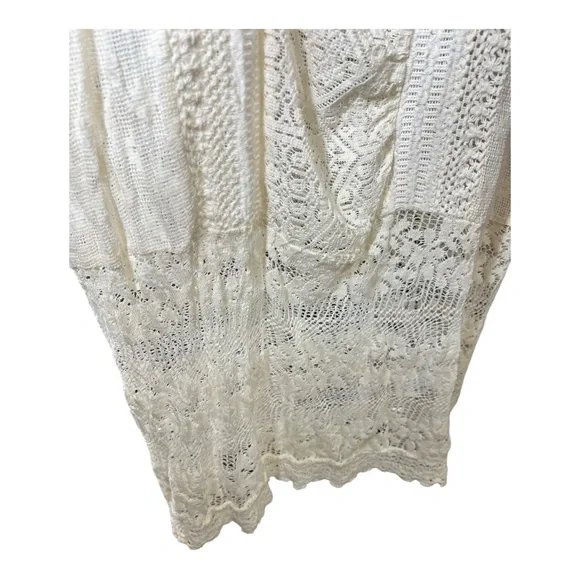 ZARA IVORY CREAM CROCHET LACE MIDI DRESS SIZE US SMALL - Picture 9 of 14